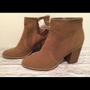 Microsuede Ankle Boots, Size 8 1/2